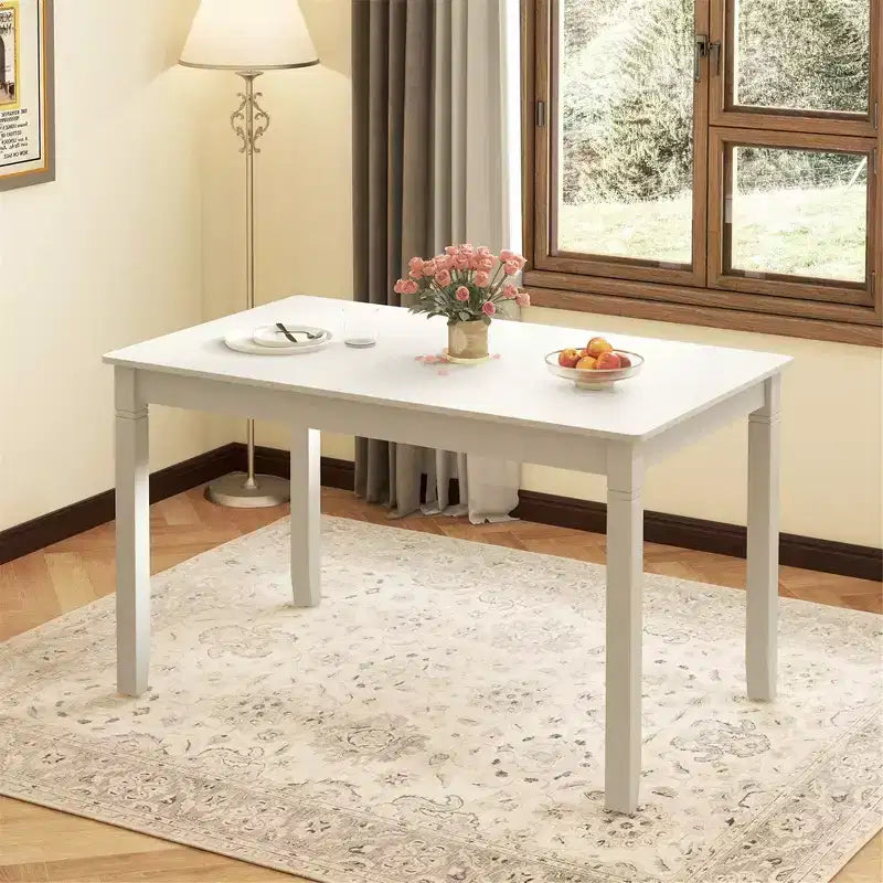 Costway Table de salle à manger rectangulaire 48" en bois pour 4 personnes avec pieds en bois de caoutchouc