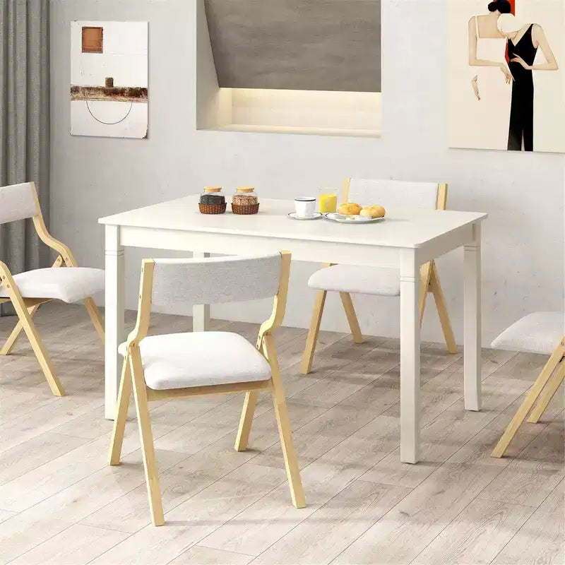 Costway Table de salle à manger rectangulaire 48" en bois pour 4 personnes avec pieds en bois de caoutchouc