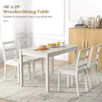 Costway Table de salle à manger rectangulaire 48" en bois pour 4 personnes avec pieds en bois de caoutchouc