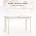Costway Table de salle à manger rectangulaire 48" en bois pour 4 personnes avec pieds en bois de caoutchouc