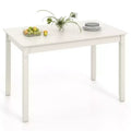 Costway 48 Wooden Dining Table for 4 People w/ Rubber Wood Legs Rectangular Table
