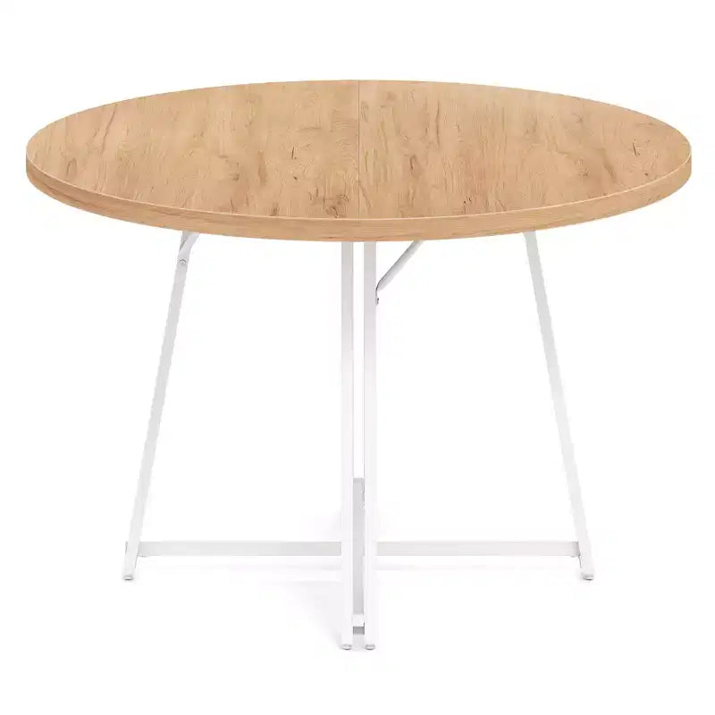 Table à manger Costway de 119 cm avec 8 pieds de support en métal et base en croix pour salle à manger
