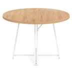 Table à manger Costway de 119 cm avec 8 pieds de support en métal et base en croix pour salle à manger