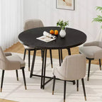 Table à manger Costway de 119 cm avec 8 pieds de support en métal et base en croix pour salle à manger