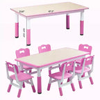 Ensemble table et 6 chaises pour enfants, réglable en hauteur, bureau multifonctionnel, chaises ergonomiques, pour salles de classe, garderies