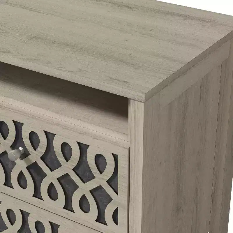 Tables de chevet Galano Modernes à 2 tiroirs avec rangement ouvert 53 cm L 40 cm P 57,6 cm H