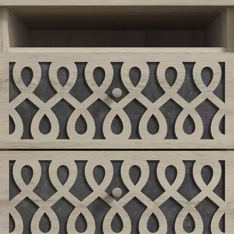 Tables de chevet Galano Modernes à 2 tiroirs avec rangement ouvert 53 cm L 40 cm P 57,6 cm H