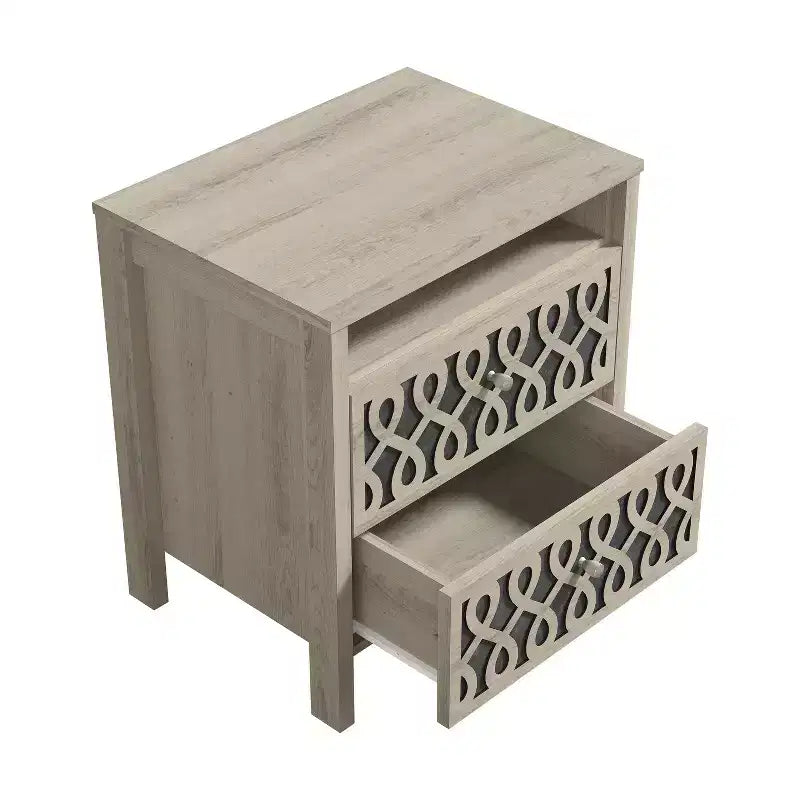 Tables de chevet Galano Modernes à 2 tiroirs avec rangement ouvert 53 cm L 40 cm P 57,6 cm H
