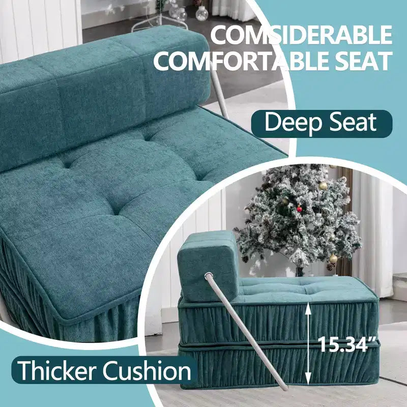 Canapé pliant, canapé-lit et matelas de sol convertibles, lit compact avec dossier amovible