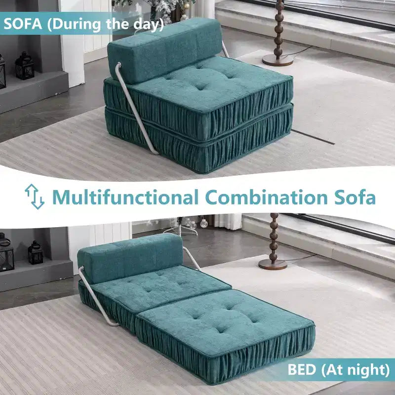 Canapé pliant, canapé-lit et matelas de sol convertibles, lit compact avec dossier amovible