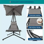 Acekool Chaise longue suspendue, Transat hamac incurvé avec auvent pour extérieur et intérieur, patio, jardin, rouge/vert/gris