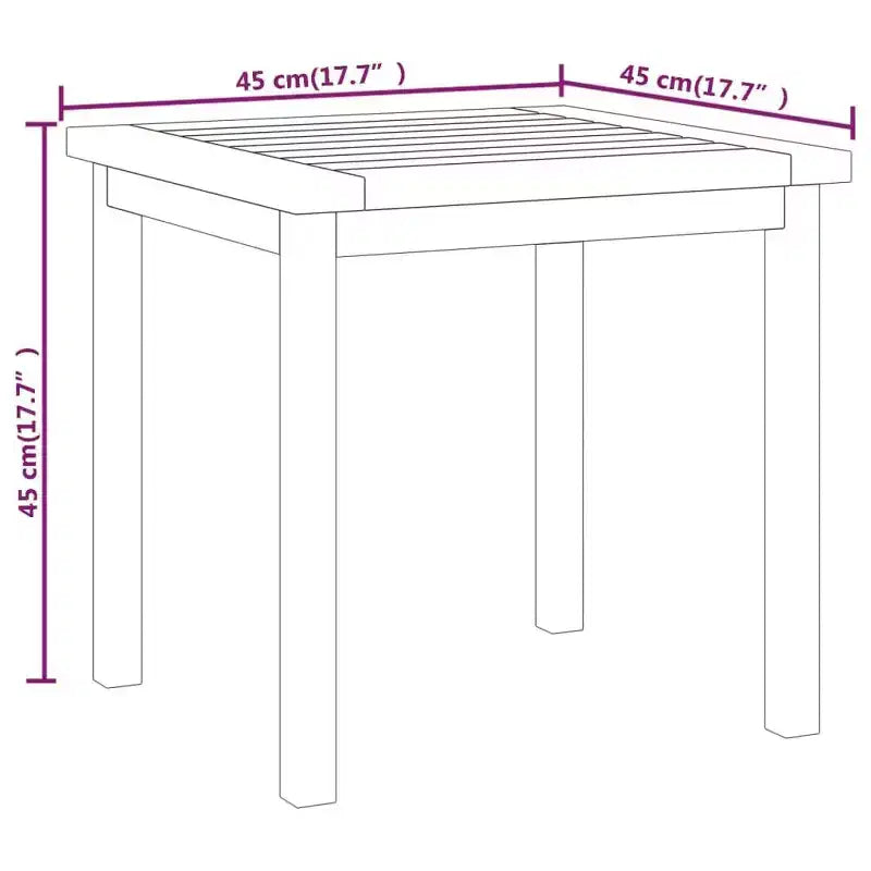 vidaXL Table d'appoint 45x45x45 cm Bois de teck massif