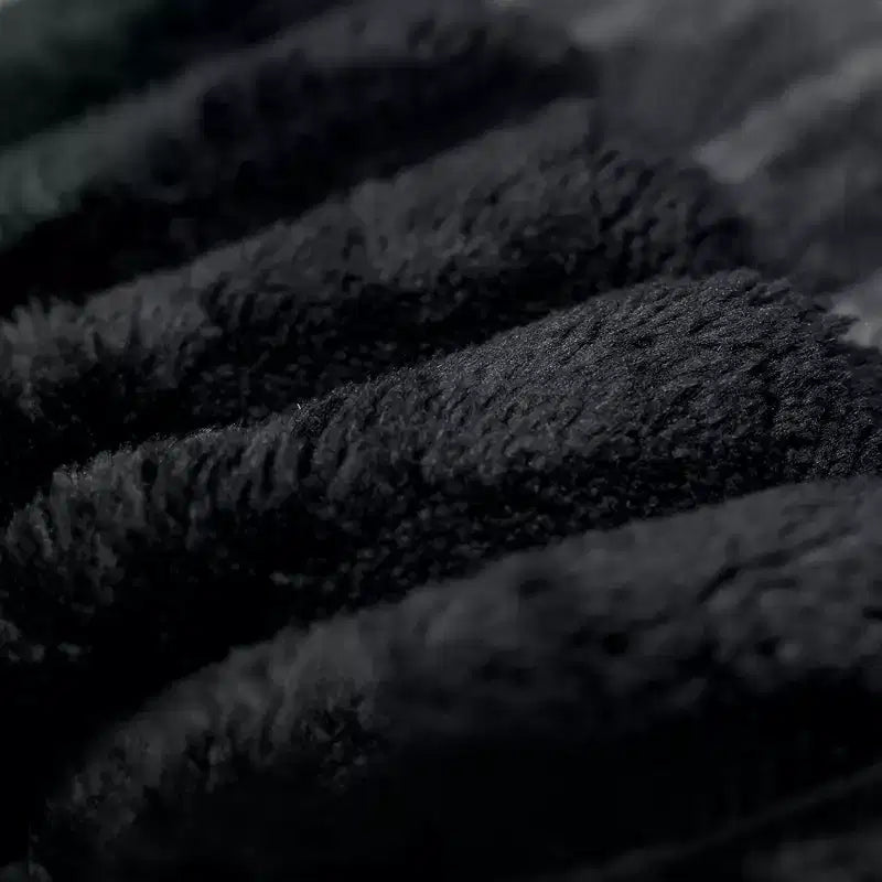 Canapé modulable noir de 343 cm avec 3 poufs pour salon d'appartement (tissu velours côtelé moelleux)