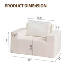Fauteuil poire Okak, grand fauteuil canapé paresseux avec mousse haute densité et oreiller pour adultes, fauteuil de salon moderne pour le salon