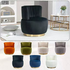 MAYEERTY Fauteuil pivotant à 360°, Velours Moelleux, Salon Bureau, Multicolore