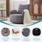 MAYEERTY Fauteuil pivotant à 360°, Velours Moelleux, Salon Bureau, Multicolore