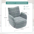 MAYEERTY Fauteuil pivotant à 360°, Velours Moelleux, Salon Bureau, Multicolore