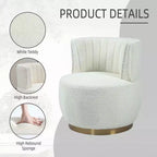 MAYEERTY Fauteuil pivotant à 360°, Velours Moelleux, Salon Bureau, Multicolore