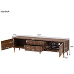 Meuble TV mi-siècle Clihome avec 2 tiroirs, console média pour TV jusqu'à 80 pouces, meuble de rangement pour salon