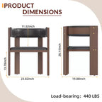 Lot de 2 chaises de cuisine modernes en similicuir avec dossier incurvé et cadre en bois d'hévéa, pour cuisine, salle à manger ou salon