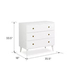 Commode de rangement à 3 tiroirs Liora de GDFStudio, style milieu de siècle