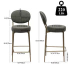 Lot de 2 tabourets de bar en velours TUYOHW, chaises de bar à hauteur de comptoir avec pieds en métal, dossier ovale et repose-pieds, tabourets d'appoint pour îlot de cuisine, bar à domicile