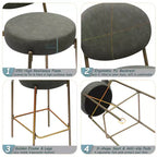 Lot de 2 tabourets de bar en velours TUYOHW, chaises de bar à hauteur de comptoir avec pieds en métal, dossier ovale et repose-pieds, tabourets d'appoint pour îlot de cuisine, bar à domicile