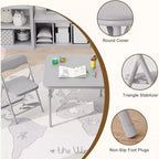 Ensemble table et chaises pliantes 3 pièces Acekool, table portable pour enfants avec sièges à coussin moelleux, aucun assemblage requis