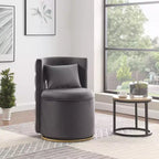 TUYOHW Fauteuil Pivotant d'Appoint, Chaise Courbe Rembourrée en Velours avec Base en Métal Doré, Fonction de Rangement, Fauteuil de Salon pour Salon, Chambre de Bébé, Chambre à Coucher