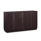 Buffet Teamson Home Potomac moderne bohème en bois massif avec 3 tiroirs, 2 portes, étagère réglable et rangement à ouverture par pression