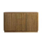 Buffet Teamson Home Potomac moderne bohème en bois massif avec 3 tiroirs, 2 portes, étagère réglable et rangement à ouverture par pression