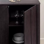 Buffet Teamson Home Potomac moderne bohème en bois massif avec 3 tiroirs, 2 portes, étagère réglable et rangement à ouverture par pression