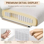 Chaise décorative moderne, cadre en métal et accoudoirs en bois, chaise de lecture rembourrée et douce pour chambres et salons, ergonomique, simple blanche