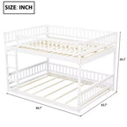 GDFStudio Carol Lit superposé en bois avec barrières de sécurité et échelle, design convertible