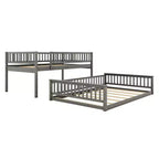 GDFStudio Carol Lit superposé en bois avec barrières de sécurité et échelle, design convertible