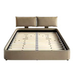 Cadre de lit King Size Cloud Whisen, lit rembourré en chenille avec tête de lit mobile surdimensionnée et rembourrée, coin rond