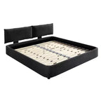 Cadre de lit King Size Cloud Whisen, lit rembourré en chenille avec tête de lit mobile surdimensionnée et rembourrée, coin rond