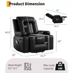 Fauteuil inclinable électrique grand format, fauteuil de cinéma maison avec soutien lombaire, dossier et repose-jambes réglables, fauteuil inclinable électrique pour personnes âgées pour le salon