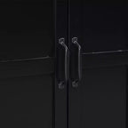 Bahut 4 portes avec étagères réglables, buffet de salle à manger rétro avec pieds en pin - Panipeachy