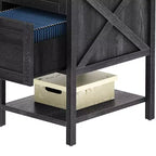Bureau en L de 60 pouces avec station de charge et tiroir-classeur, bureau d'ordinateur moderne en bois, mobilier de bureau de jeu pour la maison