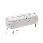 Banc de rangement ottoman en fausse fourrure TUYOHW, banc de lit avec rangement, pieds en métal doré, banc de bout de lit rembourré moderne pour salon, chambre à coucher, entrée