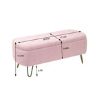 Banc de rangement ottoman en fausse fourrure TUYOHW, banc de lit avec rangement, pieds en métal doré, banc de bout de lit rembourré moderne pour salon, chambre à coucher, entrée