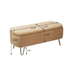 Banc de rangement ottoman en fausse fourrure TUYOHW, banc de lit avec rangement, pieds en métal doré, banc de bout de lit rembourré moderne pour salon, chambre à coucher, entrée