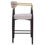 Tabouret de comptoir Covelle Arm (lot de 2) - BST6403A - Noir doré/Gris colombe - Safavieh