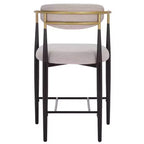 Tabouret de comptoir Covelle Arm (lot de 2) - BST6403A - Noir doré/Gris colombe - Safavieh