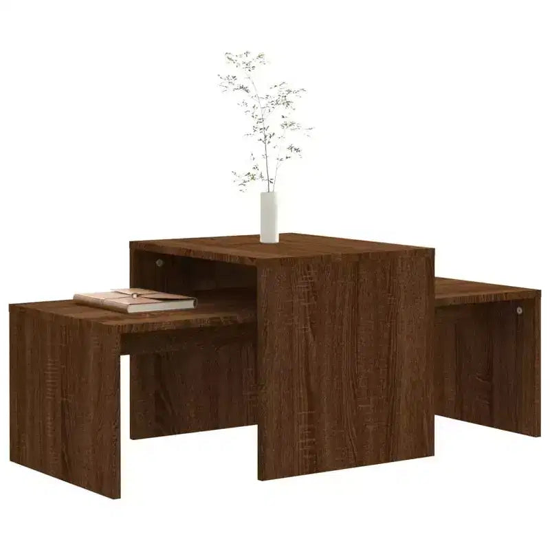 vidaXL Table basse Chêne fumé Bois d'ingénierie Moyen Élégant