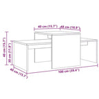 vidaXL Table basse Chêne fumé Bois d'ingénierie Moyen Élégant