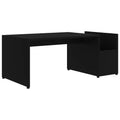 vidaXL Table basse blanche en bois d'ingénierie, table basse avec rangement moyen