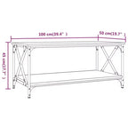 vidaXL Table basse noire en bois d'ingénierie 100x50x45 cm