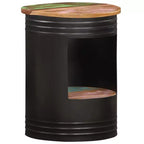vidaXL Table basse Table d'appoint en forme de bol avec base en acier Bois massif de récupération